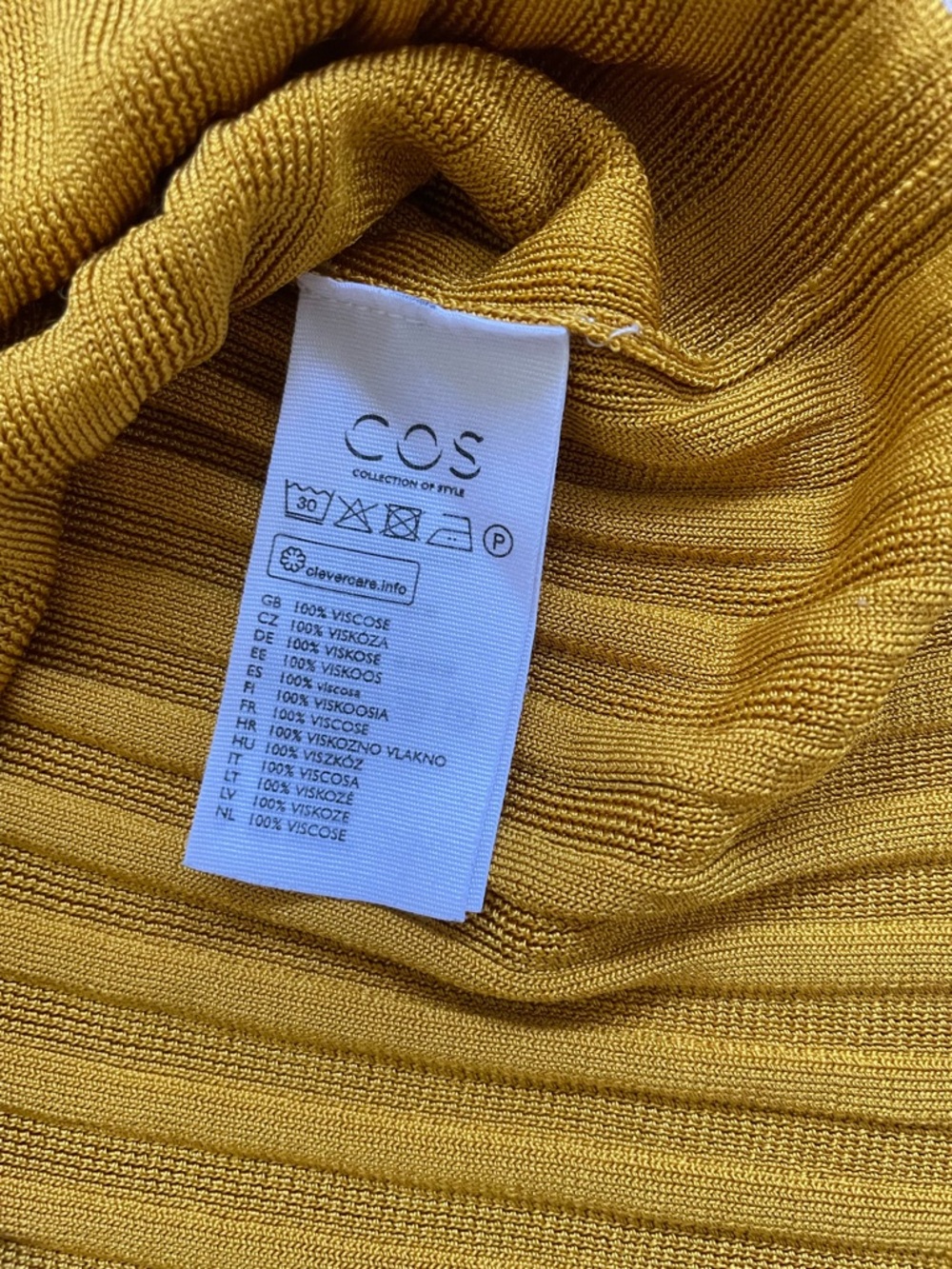 COS Ribbed Short-Sleeve Knit Top in Mustard L - Picture 5 of 8